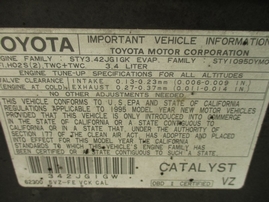 1995 TOYOTA T100 SR5 BLACK XTRA CAB 3.4L AT 2WD Z16397